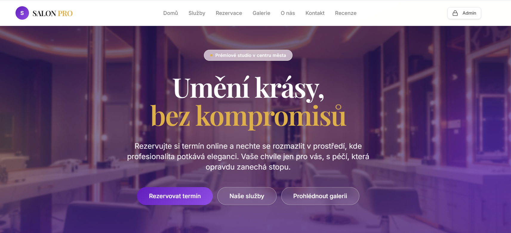 Náhled rezervačního systému salonpros.cz