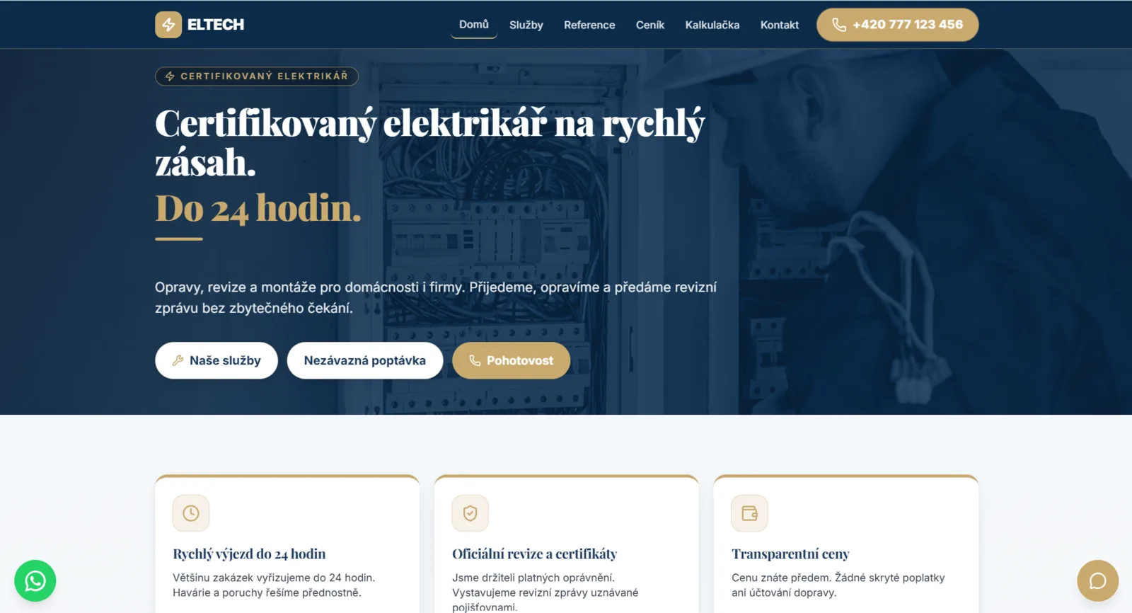 Náhled webu eltechs.cz